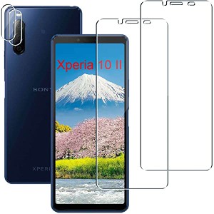 2+2枚セット Xperia 10 II docomo SO-41A au SOV43 フィルム カメラフィルム Sony エクスペリア 10 II ガラスフィルム 強化ガラス 液晶 X