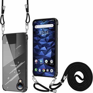 Kyocera DIGNO BX2 A101KC ケース クリア DIGNO SX2 スマホケース 肩掛け 斜めかけ 縄掛けケース 上質 TPU メッキ加工 耐衝撃 透明 カバ