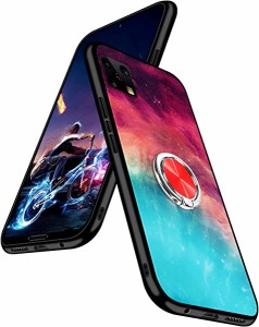 AQUOS sense4 ケース 耐衝撃 リング AQUOS sense5G リング付き ソフト TPU フィット感 軽量 薄型 レインボー タイダイ柄 星空 カバー 指