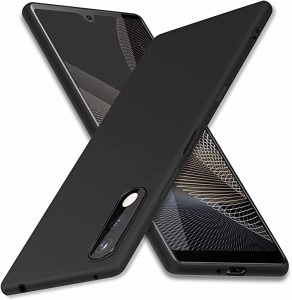 Xperia ACE II ケース 耐衝撃[対応 SO-41B 保護カバー]『キャンプ アウトドア規格・ブラック極薄スマホケース 』[柔軟 TPU 素材 おしゃれ