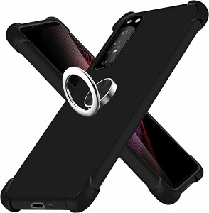 Sony Xperia 1 IV SO-51C ケース リング付き TPU 耐衝撃 シリコン (四隅がエアクッション構造) 薄型 SOG06 スマホケース カメラ保護 黄変