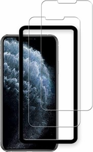 2 枚セット ガイド枠付き iPhoneXS iPhoneX iPhone11 Pro ガラスフィルム 強化 ガラス 液晶画面 保護フィルム 送料無料