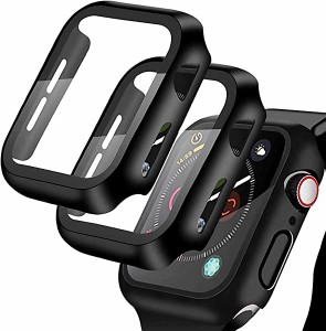 【2枚セット】 ケース Apple Watch Series 6 / SE/Series 5 / Series 4 対応 40mm PC素材 強化ガラス 保護カバー 超薄型 耐衝撃 アップル