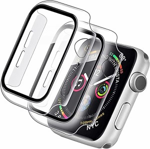 【2枚セット】 ケース Apple Watch Series 6 / SE/Series 5 / Series 4 対応 44mm PC素材 強化ガラス 保護カバー 超薄型 耐衝撃 アップル