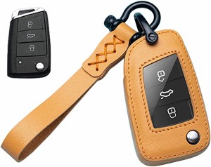 キーケース フォルクスワーゲン 用 スマートキーケース キーカバー 3ボタン 本革 レザー フォルクスワーゲン 専用設計 VW パサート B5 B6