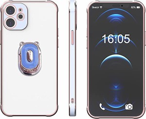 iphone12pro ケース おしゃれ 韓国 可愛いケース 全面保護 360度回転 ホルダー 耐衝撃 薄型 軽量カバー 携帯 (iphone12 pro,Blue) 送料無