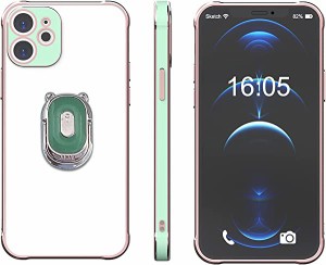 iphone11 ケースおしゃれ 韓国 可愛いケース 全面保護 360度回転 ホルダー 耐衝撃 薄型 軽量カバー 携帯 ケース (iphone11,Green） 送料