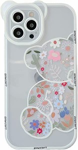 iphone11 ケース 韓国 かわいい 小さな花 くま 透明 クリア スマホケース スマホカバー 超軽量 薄型 あいふぉん11 ケース iphone ケース 
