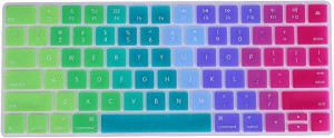 キーボードカバー カラフル キーボードカバープロテクター 軽量 薄型 防水 防塵 キーボードフィルム MacBookキーボード用(カラフル) 送料