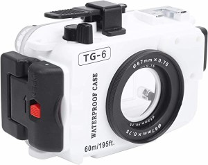 オリンパスTG6用 60M 防水カメラケース TG6用 カメラダイビングアクセサリー 1：1 フルキースイッチ ハウジング合金+PC+光学ガラス