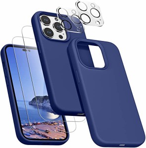 【2+2+1枚】 iPhone 14 Plus ガラスフィルム 2枚 + カメラフィルム 2枚 + 液体シリコーン ケース 1枚「貼り付けやすい 硬度9H 高透過率 