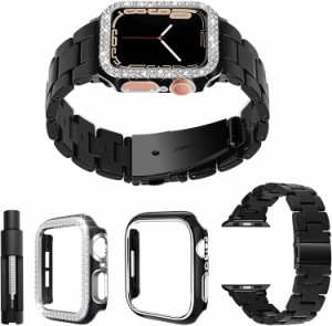 Apple Watch 用 バンド アップルウォッチ 用 バンド 44mm 樹脂バンド 2個の保護ケース付き ダイヤモンド Apple watch ケース 44mm 長さ調