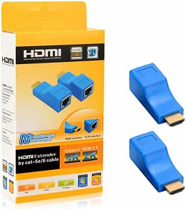 HDMI to RJ45 変換アダプター HDMIトランシーバ HDMI コンバータ 延長器 TX RX 4K 2K 1080P 3D CAT5E 6 LAN イーサネットアダプター30M 