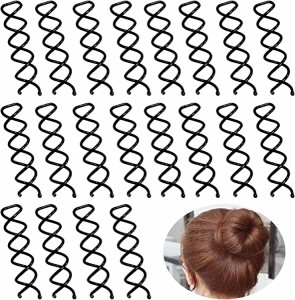 【20本セット)】 ヘアピン スクリューヘアピン 髪飾り アレンジヘア ゆるふわヘア 髪束ね お団子 ヘアメーカー 髪ピン 女の子 スパイラル
