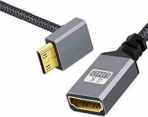 4K Type-C 90度アップアングル ミニ HDMI 1.4 オス - HDMI メス 延長ケーブル DV MP4 カメラ DC ノートパソコン用 送料無料