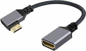 4K Type-C 90度 直角 ミニ HDMI 1.4 オス - HDMI メス 延長ケーブル DV MP4 カメラ DC ノートパソコン用 送料無料