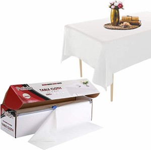 使い捨てテーブルクロスロール セルフカッター付き DIY切断可能 長方形 正方形 円形 楕円形テーブルに適用 ホワイト