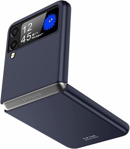 Samsung Galaxy z Flip 3ケースSC-54B SCG12 超薄 超軽量 PC硬質 指紋防止 傷防止 カメラ保護 画面保護 Qiワイヤレス充電(Blue) 送料無料