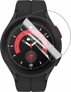 【お得なセット】  Samsung Galaxy Watch5 44mm フィルム サムスン ギャラクシー ウォッチ5 44mm 保護フィルム TPU製 縁を浮かない 高透