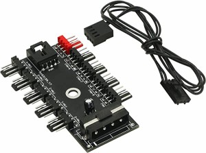 ケースファン 1-10ウェイSATA / IDE冷却ファンHub 4pin 12V ファン速度コントローラマ/PWM接続ケーブルCPUクーラー電源スプリッタソケッ