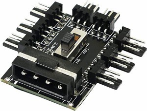 ケースファン 1→8ウェイSATA / IDE冷却ファンHub 3pin 12V ファン速度コントローラマ、対象範囲デスクトップ冷却ファン 送料無料