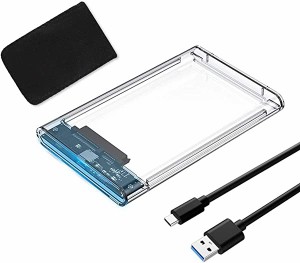 Type-C 2.5インチ HDD/SSDケース USB3.1 Gen1 ドライブケース SATA III 外付けハードディスク 6Gbps 高速データ転送 UASP対応 透明シリー