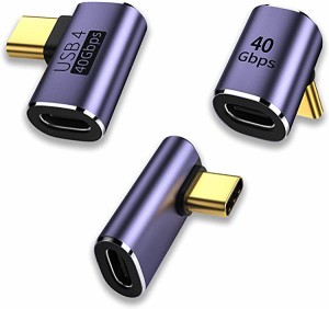 USB C USB変換 アダプタ l字 USB C 変換アダプタ 40Gbps高速転送アダプタ USB4.0最大充電速度100W (二番+三番+五番) 送料無料