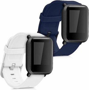 【2色セット】 Huami Amazfit Bip S Bip S Lite バンド 交換 ベルト シリコンバンド ソフト TPU 耐久性 紺色/白色 送料無料