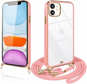 iPhone11 ケース クリア ショルダー iphone 11 スマホケース 透明 TPU カバー ストラップ付き 肩掛け 首掛け 紐付き 斜めがけ 可愛い か