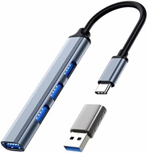 USB C ハブ 4ポート Type C USB3.1 USB C-A変換アダプタ付き スリム設計 軽量 PS4 PS5 MacBook Air Pro iPad Surface Goなど対応 usb-c t