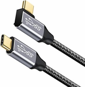 USB type C ケーブル L字 タイプc 充電 USB3.1 Gen2(10Gbps) 100W PD急速充電 4K 60Hz映像出力 ナイロン編みMacBook Pad Surface Switch 