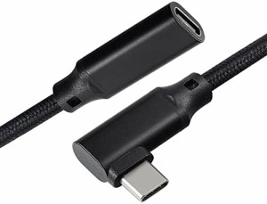 usb c 延長ケーブル L字 Cケーブル PD対応 100W 5A 急速充電 データ転送 オーディオビデオ出力 タイプ 断線防止 USB 3.1 Gen 2 (10Gbps) 