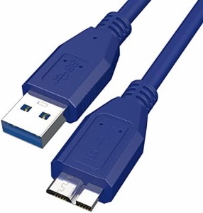 USB3.0 ケーブル USB A オス to microB オス データケーブル 高速転送と 外付けHDD SSD 外付けBDドライブ Galaxy Note3 S5などに対応 1M 