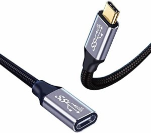 送料無料 USB-C & USB-C 延長ケーブル Type-c 延長 USB3.1 Gen2(10Gbps) 100W PD急速充電 高速データ転送 超高耐久ナイロン タイプc 延長