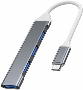 Type Cハブ 超小型 USB ハブUSB 3.0 ウルトラスリム 4in1 5Gbps 高速データ転送USB3.0 2.0ポート スマホ USB 変換MacBook iMac Surface P
