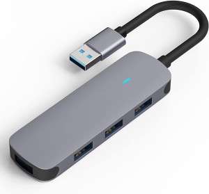USB3.0 ハブ 4ポート拡張 USB-Aコネクター付き 最大5Gps USB3.0高速転送 ノートPC PS5 PS4 Xbox Surfaceに適用 給電用USB-Cポート付き セ