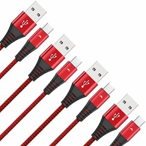 USB Type C ケーブル 2.4A 急速充電 データ転送 耐久ナイロン編み タイプC充電ケーブル 充電コード LEDライト付き USB-C機器対応 3色 (0.