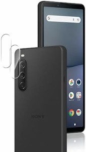 送料無料 Sony Xperia 10 V フイルム 指紋認証 ガラスフィルム (2枚入り) + レンズフィルム (2枚入り) 強化ガラス 保護フィルム 液晶 ガ