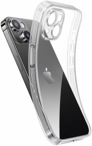 iPhone15 Plus クリア ケース 透明 ソフト TPU カバー 軽量 衝撃吸収 傷つけ防止 カメラ レンズ保護 ワイヤレス充電対応 アイフォン15 プ