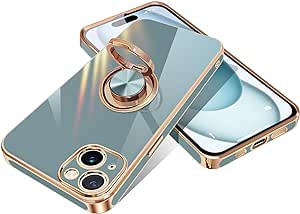 iPhone15 ケース リング付き スマホケース リング 耐衝撃 スマホカバー 薄型 TPU シリコン スタンド機能 360 回転 車載ホルダー アイフォ