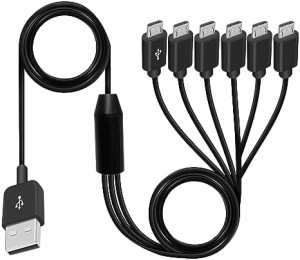 Micro USB 分岐ケーブル マイクロUSB充電ケーブル USB 2.0 A to Micro usbケーブル（6台の 機器 を同時に充電）Micro USB スプリッター 