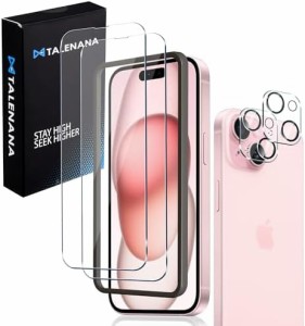 【ガラスフィルム*2 カメラフィルム*2】 iPhone 15 フィルム 液晶保護フィルム +カメラレンズカバー 4点セット 落下防止 全面保護 衝撃吸