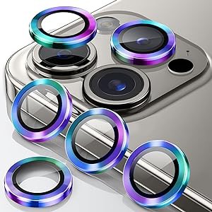 送料無料 iPhone15 Pro/iPhone15 Pro Max カメラレンズカバー カメラ保護 [4枚セット] アルミ合金製+強化ガラス アイフォン15Pro/15ProMa
