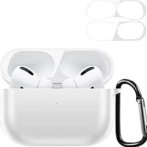 AirPod Pro 2 ケース ダストガード付き AirpodsPro case フック付き キズ 指紋 防止 落下 LEDライト 見える 対応 Airpods Pro/Pro 2保護