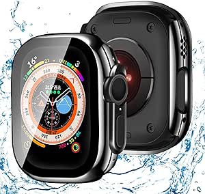 【最新防水ケース】 Apple Watch ケース 49mm 防水ケース カバー ガラスフィルム 一体型 IP68 完全防水 ケース 3D 直角エッジ キラキラ 