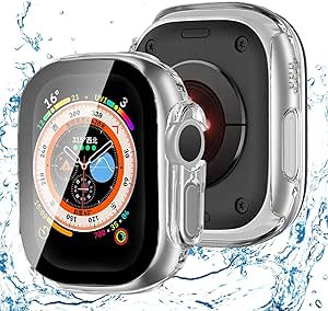 【最新防水ケース】 Apple Watch ケース 49mm 防水ケース カバー ガラスフィルム 一体型 IP68 完全防水 ケース 3D 直角エッジ キラキラ 