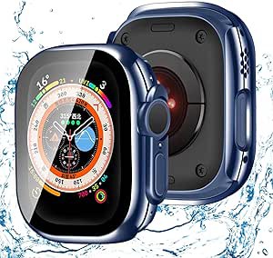 【最新防水ケース】 Apple Watch ケース 49mm 防水ケース カバー ガラスフィルム 一体型 IP68 完全防水 ケース 3D 直角エッジ キラキラ 