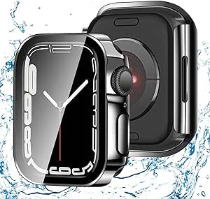 アップルウォッチ カバー Apple Watch カバー 44mm 対応 ケース PC+ガラス,電気めっきの光沢 一体型 AppleWatch 保護 ケース 対応 アップ