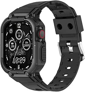 Apple Watch バンド 41mm 40mm 38mm ベルト 金属 ケース 一体型 Apple Watch Ultra2 Ultra SE2 SE 9 8 7 6 5 4 3 2 1ケース 耐衝撃 耐久
