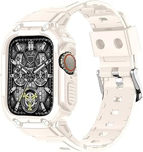 Apple Watch バンド 49mm ベルト 金属 ケース 一体型 Apple Watch Ultra2 Ultra SE2 SE 9 8 7 6 5 4 3 2 1ケース 耐衝撃 耐久性 全面保護